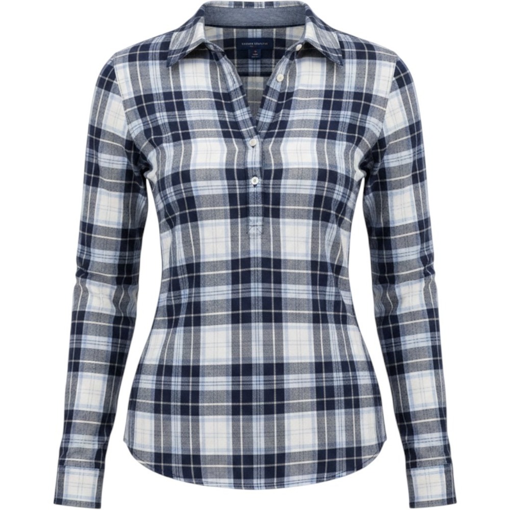 Tommy Hilfiger Plaid Partial-Button-Front Relaxed Comfort Fall Womens Size XL